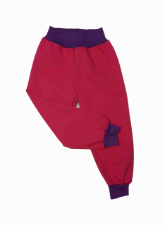 Feeling, softshellové kalhoty s fleecem, růžové s fialovou 