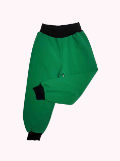 Softshellové kalhoty  s fleecem, vel.80, zelené s černou