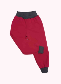 Softshellové kalhoty, s fleecem, růžové s šedou