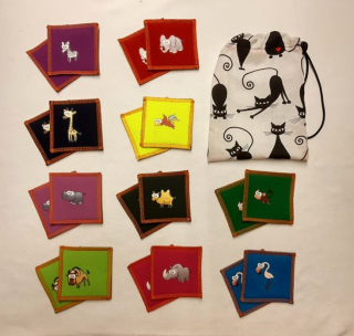 Pexeso látkové s zvířátka Afrika