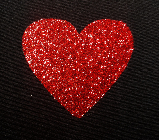 Nažehlovací srdíčko s flitry červené