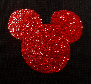 Nažehlovací obrázek s flitry červený