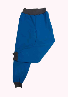 Feeling softshellové kalhoty s fleecem, tyrkys s šedou.