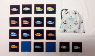 Pexeso látkové s zvířátka Auta