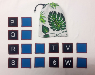 Akce -20%  interaktivní pexeso látkové, Abeceda  P - V