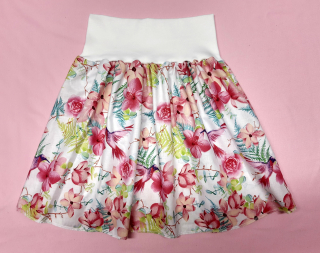 Feeling, letní sukně dětská/dámská, Kolibřík  i bílí lem 