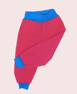 Feeling, softshellové kalhoty s fleecem, růžové s tyrkys 