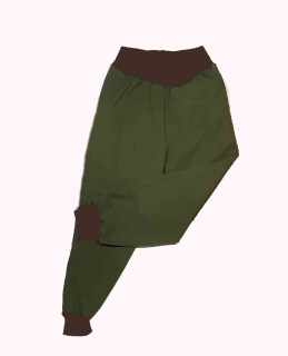 Feeling, softshellové kalhoty s fleecem, khaki s černou 