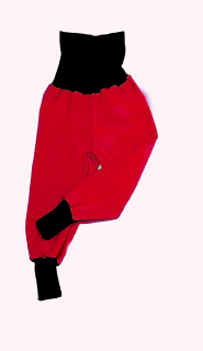 feeling, softshellové kalhoty s fleecem rostoucí, červené s černou 