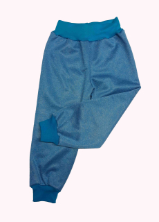 Feeling, softshellové kalhoty s fleecem, tyrkys melír