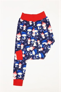 Felling, Tepláky slim DĚTSKÉ/DÁMSKÉ, sněhuláčkové s červeným lemem