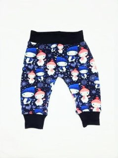 Felling, Tepláky  z rubu počesané, se sněhuláčky a černým lemem