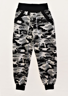 Felling, Tepláky s kapsami, šedý maskáč s černým lemem