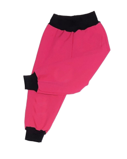Softshellové kalhoty fleece, vel.140,růžové s černou