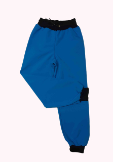 Softshellové kalhoty letní, vel. 122 tyrkys s černou